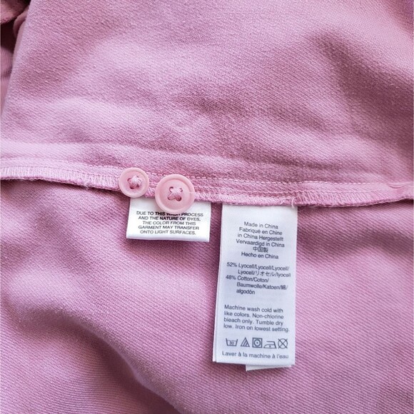 Point Sur/J. Crew Cotton Blend Twill Button Front Long Sleeve Shacket Pink - Picture 8 of 9